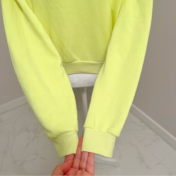 H&M women’s neon yellow quarter zip sweatshirt Size L - Picture 12 of 13